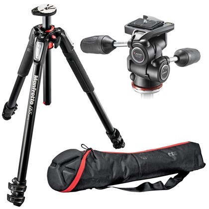 055 ALU 3-S TRIPOD + TRIPOD BAG 80CM + 3-WAY HEAD RC2