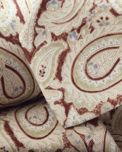 עניבה יוקרתית Stone and brown linen silk paisley tie