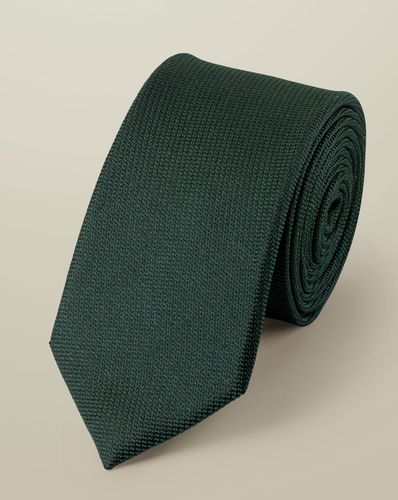 עניבה דקה - Black textured silk slim tie