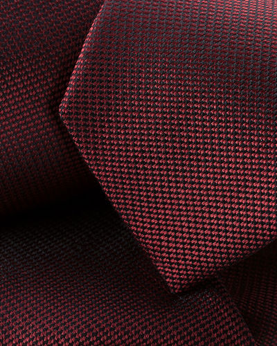 עניבה דקה - Red textured silk slim tie