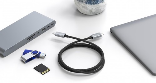 כבל 40Gbps Thunderbolt 3, תקע USB C זכר - C זכר 0.5 מטר