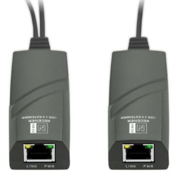 מרחיק USB2.0 על גבי כבל רשת CAT5e/6/7 עם ספק כוח, עד 50 מטר