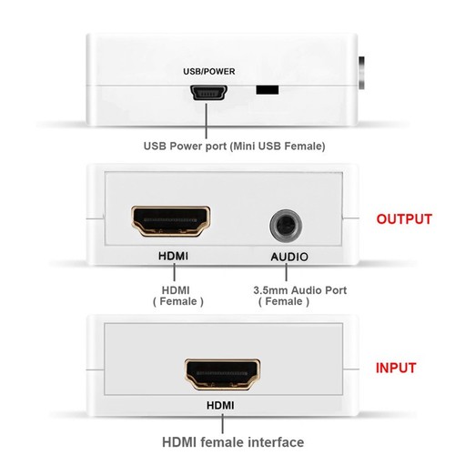 ממיר כניסת HDMI ליציאות HDMI + אודיו אנלוגי PL3.5 / מחלץ אודיו מ-HDMI