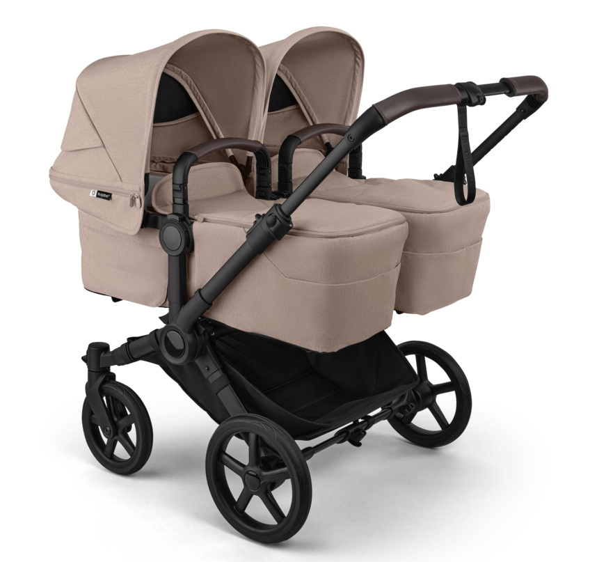 עגלת תאומים משולבת דונקי 6 טווין לתאומים - Bugaboo Donkey 6 twin - שילדה שחורה חול מלאנג
