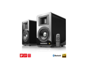 רמקולים מדפיים מוגברים AIRPULSE A100 BLUETOOTH בצבע שחור