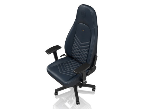 כיסא גיימינג NOBLECHAIRS ICON REAL LEATHER MIDNIGHT BLUE/GRAPHITE עור אמיתי NBL-ICN-RL-MBG