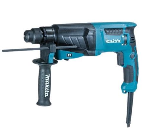 פטישון Makita HR2630X1 - פטישון SDS Plus מקצועי 800 וואט עם מזוודת אביזרים עשירה, מתאים לקידוח בבטון מתכת ועץ ועבודות ביטול