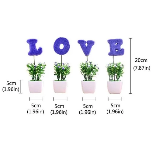 עציץ עם אותיות LOVE אהבה | צבע סגול 