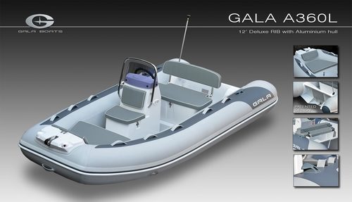 סירה מתנפחת חצי קשיחה GALA ATLANTIS DELUXE RIB A360L