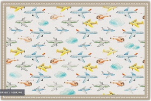 שטיח פעילות מעוצב לחדר ילדים Soft Mat במגע רך - מטוסים ומסוקים בז