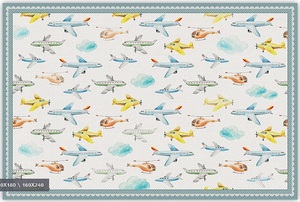 שטיח פעילות מעוצב לחדר ילדים Soft Mat במגע רך - מטוסים ומסוקים כחול