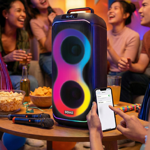 בידורית +2 מיקרופונים אלחוטיים, שחור דגם BOOMIX-62 מבית DOME