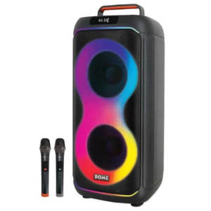  בידורית 2500W דאבל 8", 2 מיקרופונים אלחוטיים, שחור דגם BOOMIX-82 מבית DOME