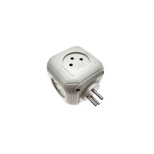 קובייה מפצל חשמל 4 שקעים + TYPE C ו-USB דגם SW-CUB4UC סמיקום semicom