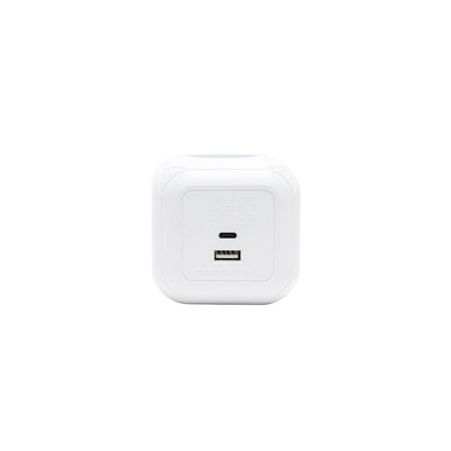 קובייה מפצל חשמל 4 שקעים + TYPE C ו-USB דגם SW-CUB4UC סמיקום semicom