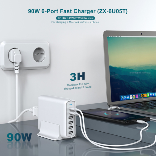 מטען תחנת עגינה 90W עם 7 יציאות