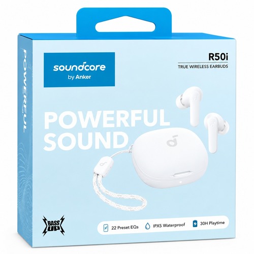אוזניות ANKER soundcore R50i True Wireless בצבע לבן יבואן רישמי