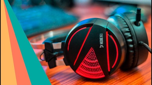 אוזניות גיימינג עם תאורת Gamdias HEBE E1 40MM HEADSET RGB 