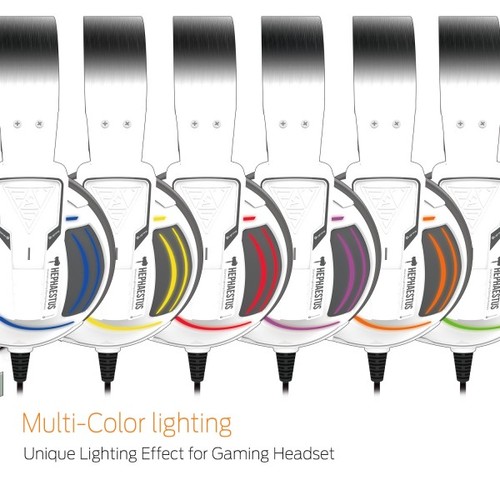אוזניות גיימינג עם תאורת Gamdias HEPHAESTUS E1 7c 50MM HEADSET RGB