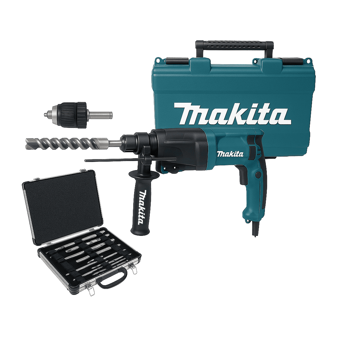 פטישון חשמלי  MAKITA HR2630X1 26MM makita כולל פוטר + סט אביזרים 