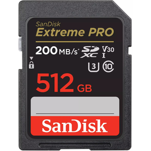 שיריון אילת SanDisk Extreme PRO SD UHS-I 512GB V30 4K כרטיס זיכרון