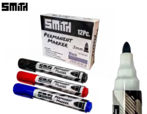 טוש פרמננט שחור עבה ראש עגול SMITH