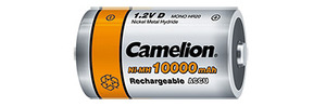 זוג סוללות נטענות CAMELION D
