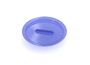 מכסה לפתניה עם ידית, פלסטיק PC כחול שקוף 10 ס"מ .תמה