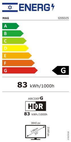 טלוויזיה חכמה MAG G55D25 4K UHD Google TV ‏55 אינץ׳