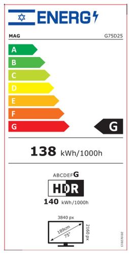 טלוויזיה חכמה MAG G75D25 4K UHD Google TV ‏75 אינץ׳
