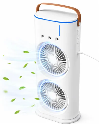 מיני מאוורר שולחני כפול שמתיז מים