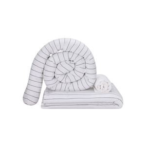 סט מצעים לעריסה Cotton cloud בצבע שחור/לבן