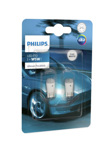 נורה (זוג) לד W5W 6000K ללא בסיס PHILIPS T10