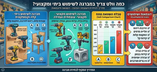 כמה וולט צריך במברגה לשימוש ביתי ומקצועי?