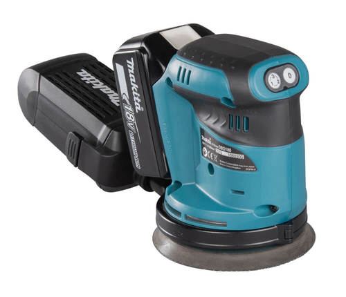 מלטשת אקצנטרית נטענת 18V Makita DBO180Z קוטר 125 מ״מ 3 מהירויות עד 11000 סל״ד גוף בלבד 