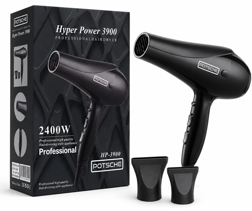 מייבש שיער מקצועי Hyper Power 3900 HP-3900 שחור מט 2200W-2400W