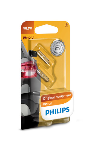 נורה זוג PHILIPS 1.2W 12V W1.2W ללא בסיס קטנה