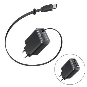 מטען קיר משולב כבל Anker Nano Charger 35W with USB-C cable בצבע שחור