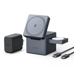 קוביית טעינה רב-תכליתית Anker 3-in-1 Cube with MagSafe Y1811 