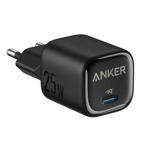 מטען קיר קומפקטי Anker USB-C Wall Charger 25W בצבע שחור