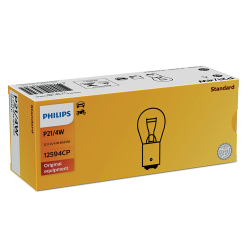  נורה PHILIPS 21/4W 12V P21/4W בסיס 2 מגע אסימטרי