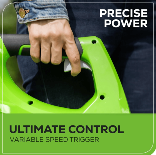 מפוח עלים נטען 24V 330 CFM עם סוללה 2 אמפר ומטען - Greenworks BA24B210 