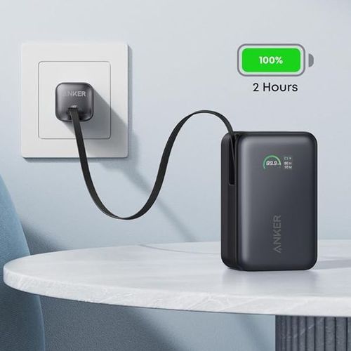 סוללת גיבוי ניידת Anker Nano 45W built-In USB-C Cable 10000mAh 
