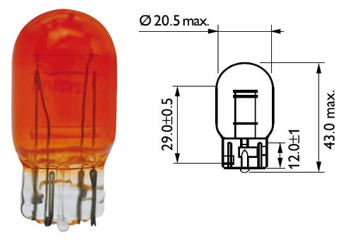 נורה BLICK 21/5W 12V W21/5W כתום