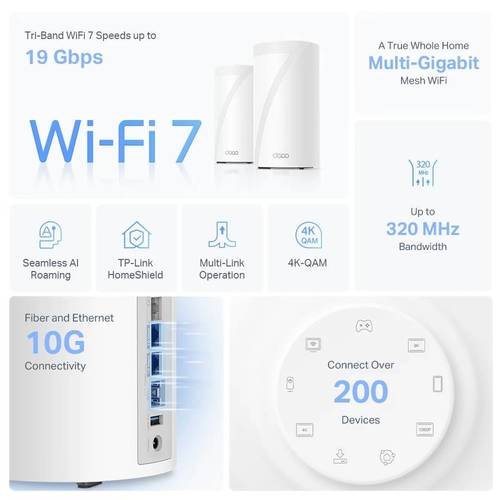 (2 יחידות) DECO BE85 BE19000 מבית TP-LINK