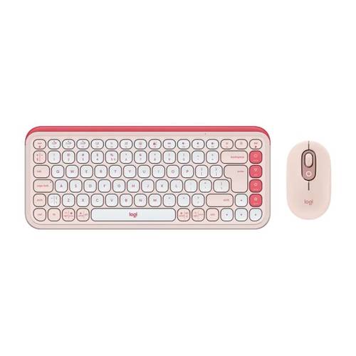 סט מקלדת ועכבר אלחוטיים בצבע ורוד | LOGITECH POP ICON COMBO
