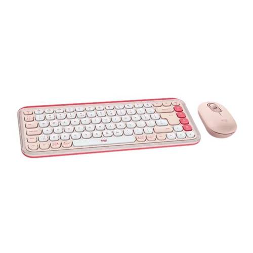 סט מקלדת ועכבר אלחוטיים בצבע ורוד | LOGITECH POP ICON COMBO