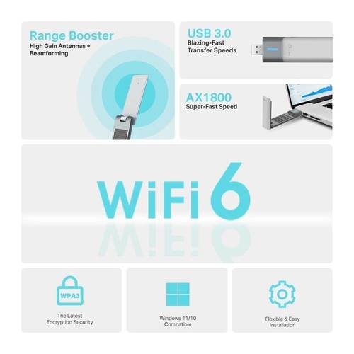 ‏Archer TX20UH AX1800 | USB מבית TP-LINK | מתאם רשת