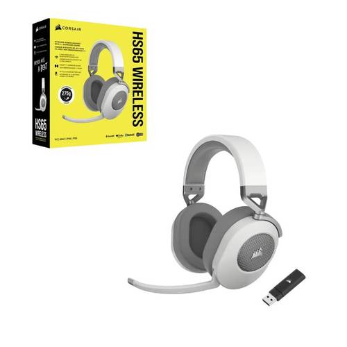 אוזניות גיימינג אלחוטיות | CORSAIR HS65 SURROUND 7.1 – לבן