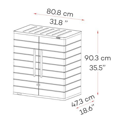 ארון אחסון נמוך דגם שורט Garden Top